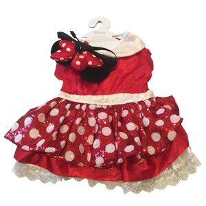 Disney Leading Role Minnie Mouse Premium Pet Costume & Ears Size Large